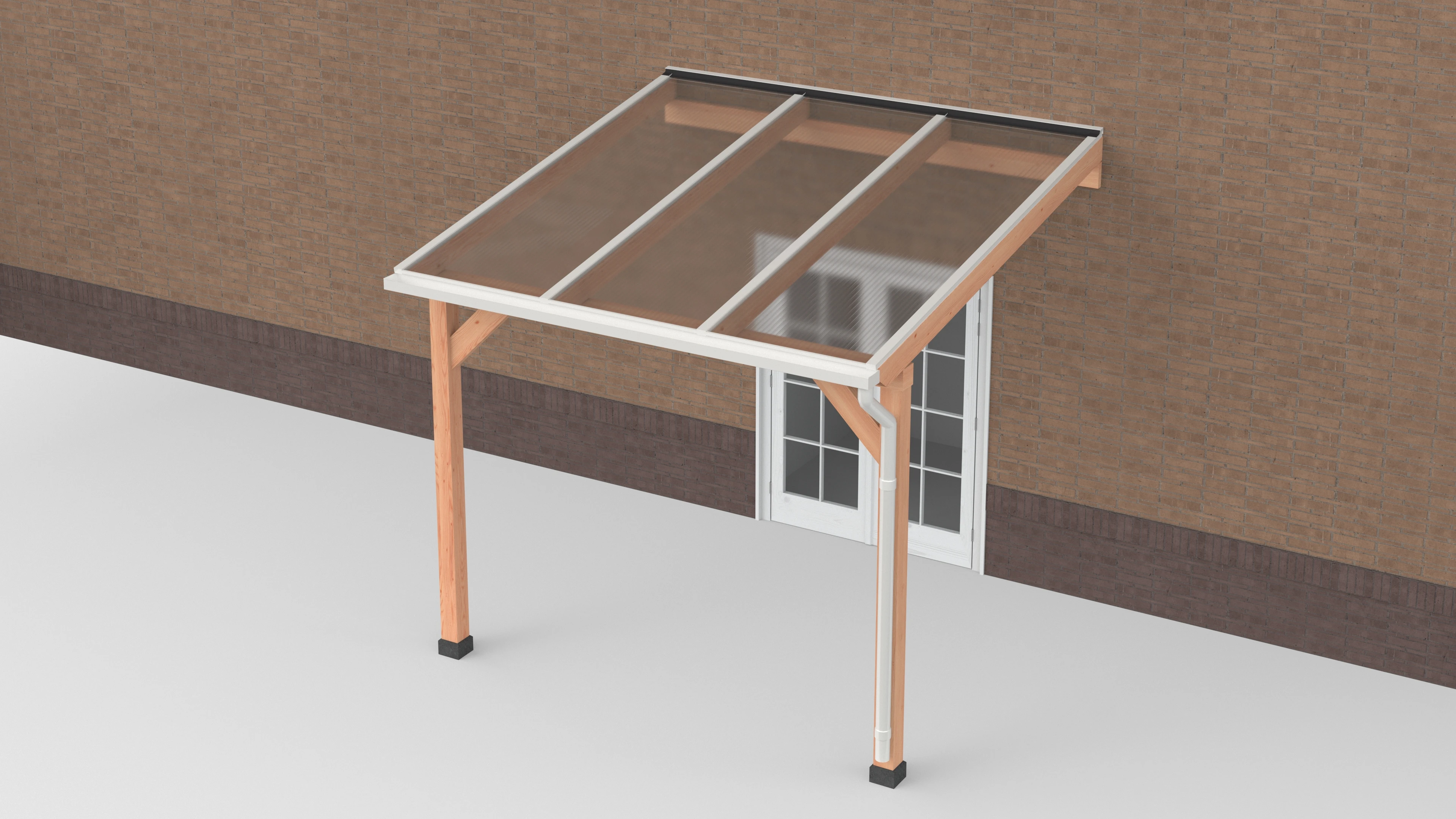 Douglas Terrasoverkapping Wit Polycarbonaat Helder Geschaafd 300 x 300 cm - Afbeelding 1